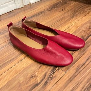 Red Everlane Day Glove Leather Ballet Flats